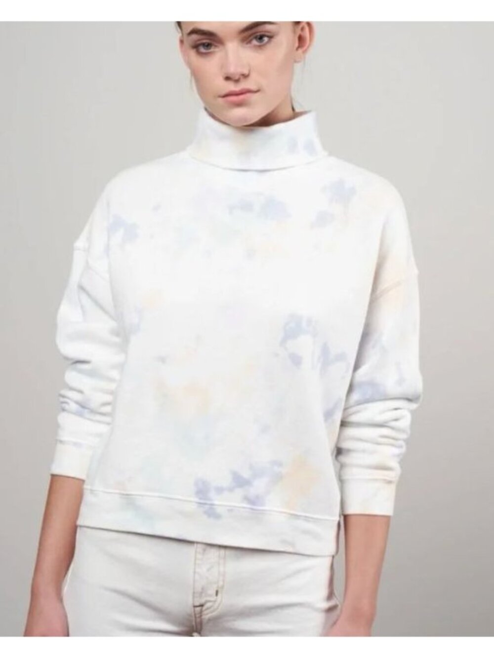 AMO Embrace Me Fleece Sweatshirt Tie Dye White Size XS
